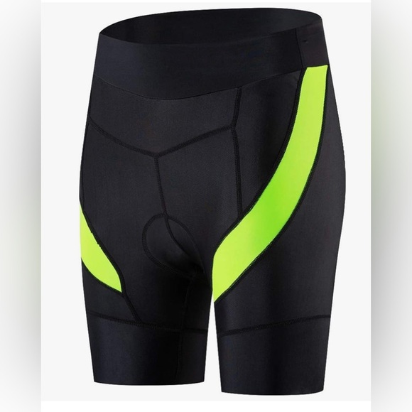 BALEAF Black & Neon CYCLING Padded BICYCLE SHORTS - Picture 2 of 15